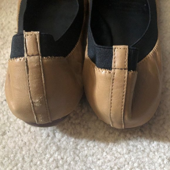 Tory Burch Authentic Caroline Ballet Flats 7 Beige - Picture 2 of 4